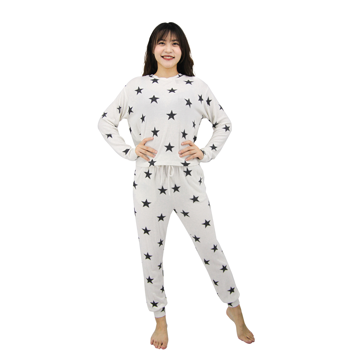 Ladies Printed Leisure Pullover And Legging Set