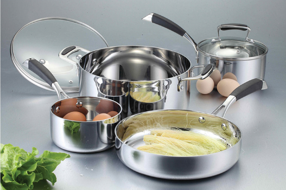 7pcs Stainless Steel camping cookware set(triply)
