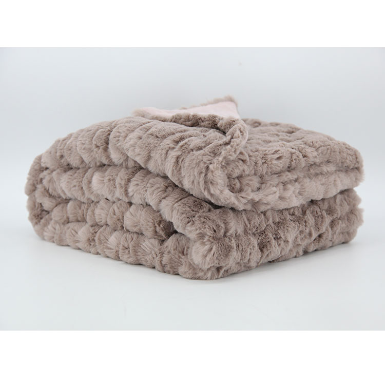 Embossed Rabbti Fur Blanket