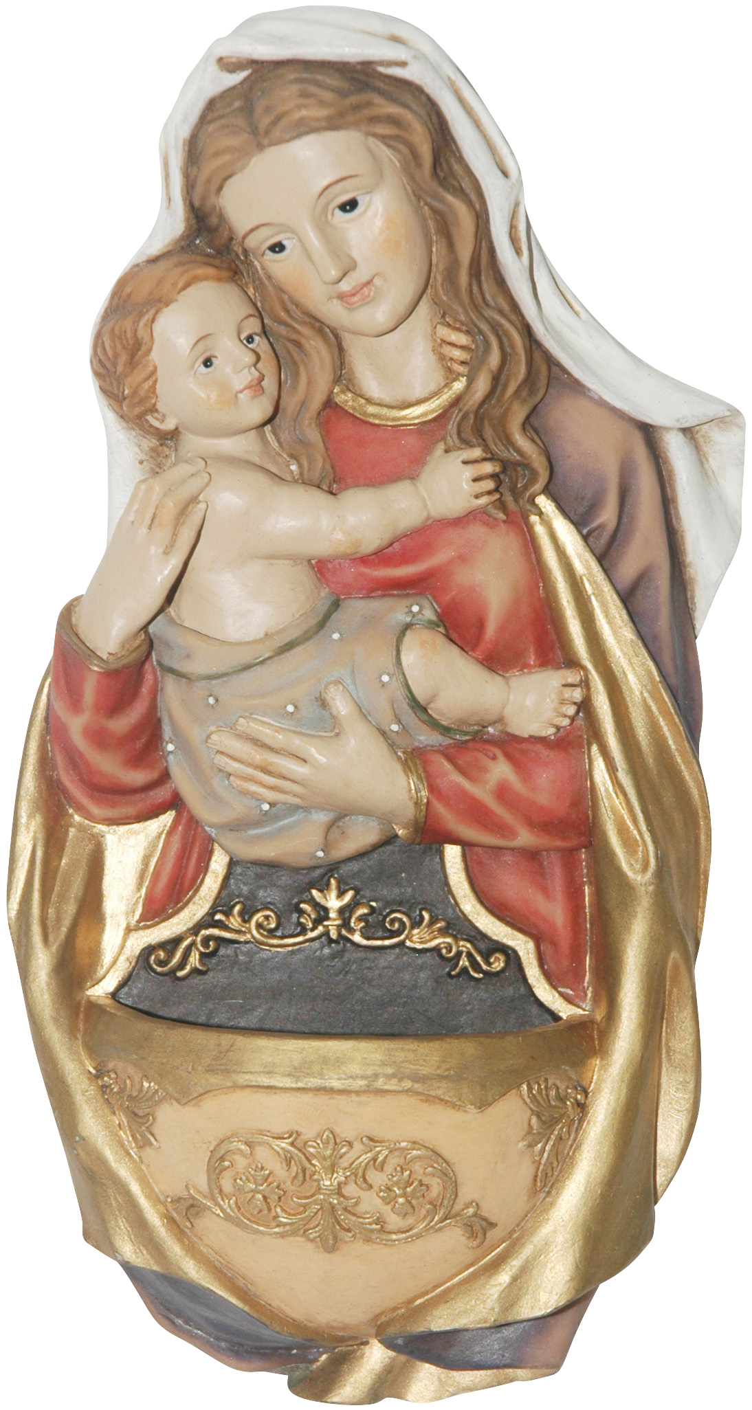 Maria with Jesus baby holy water plaque