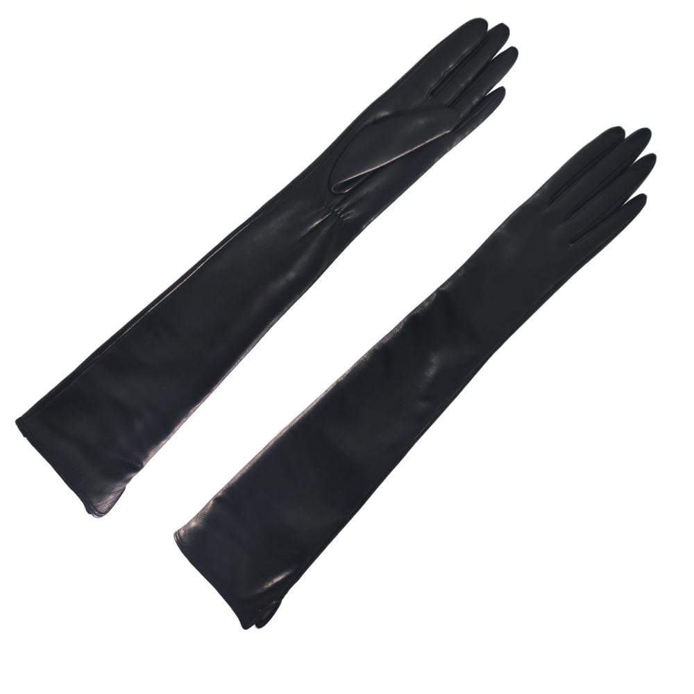 Winter women's long sheepskin leather gloves with high quality