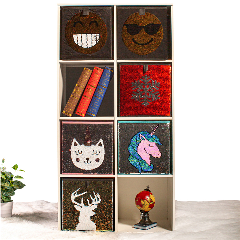 Sequin Embroidered Storage Bin