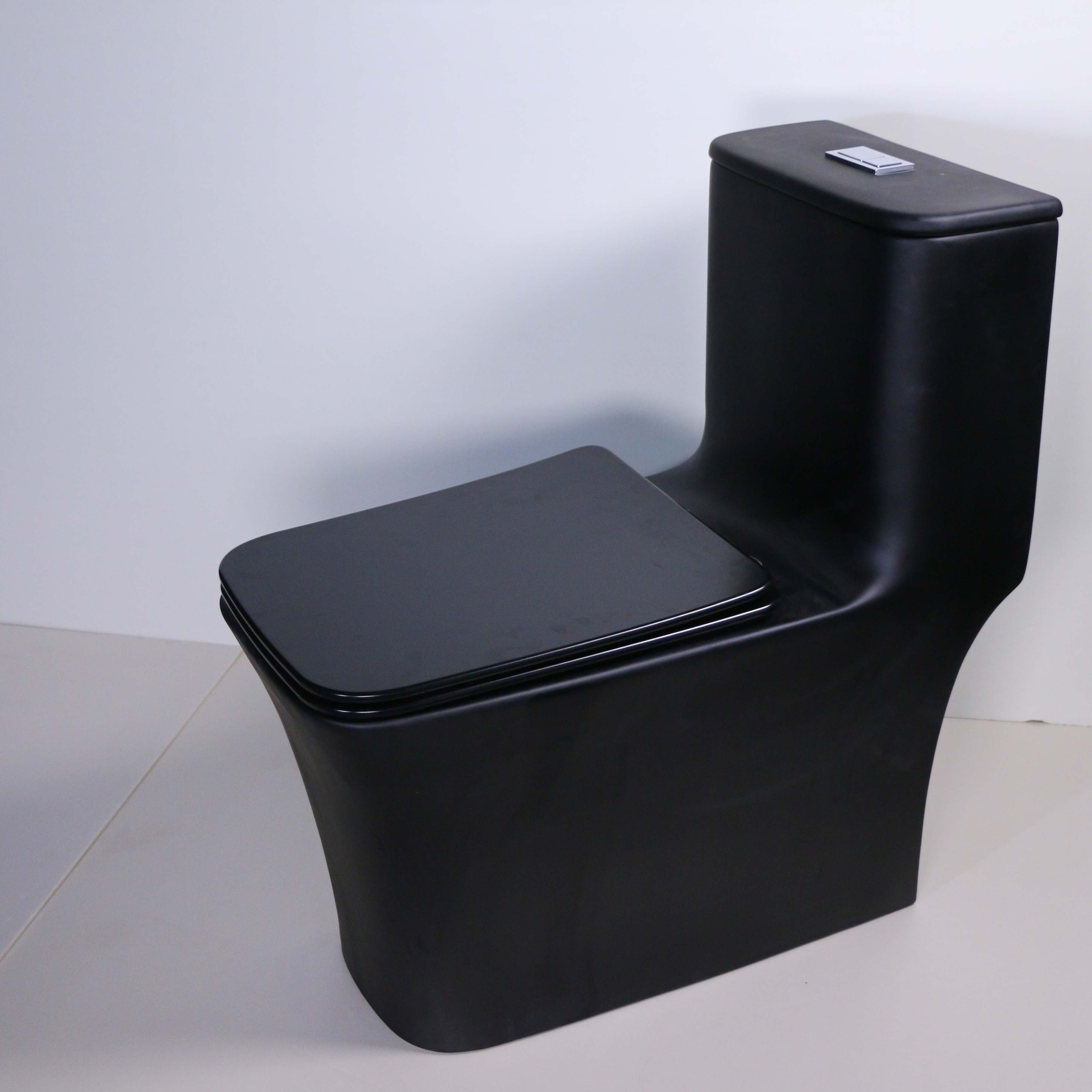 sanitaryware ceramic wash down square black matte one piece toilet