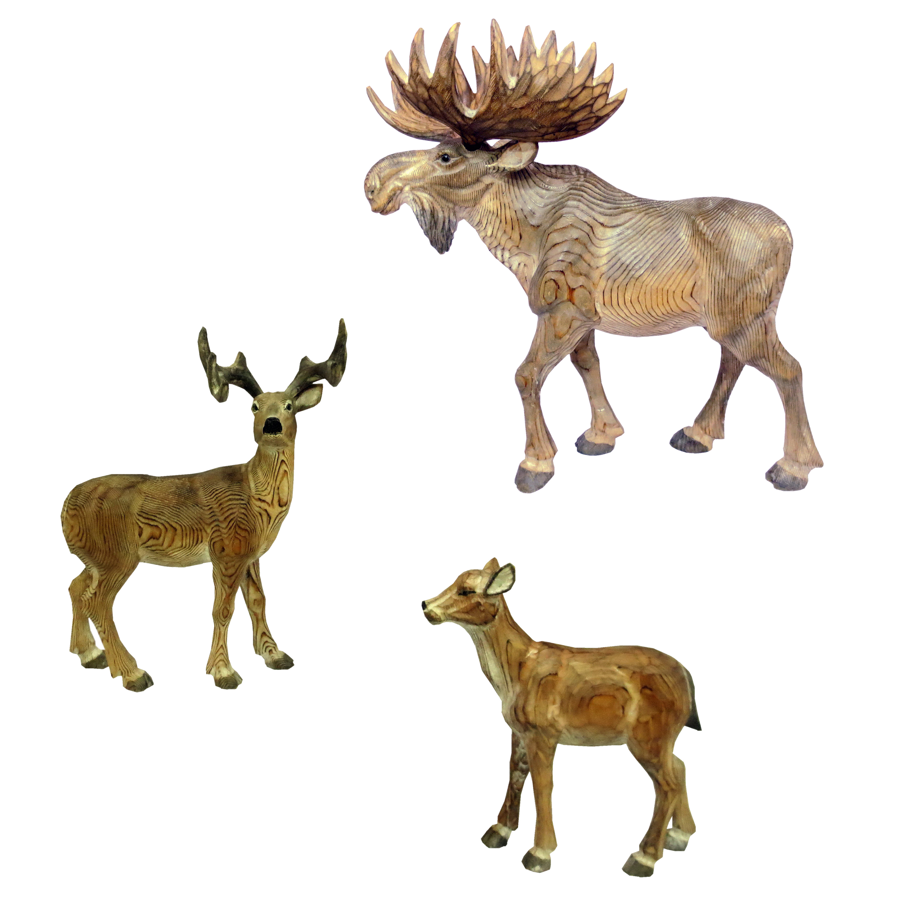wooden reindeer crafts moose decoration