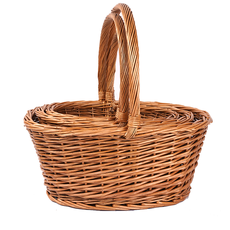Customize Wholesale Willow Gift Packing Handmade Woven Fruit Storage Christmas Natural Wicker Basket