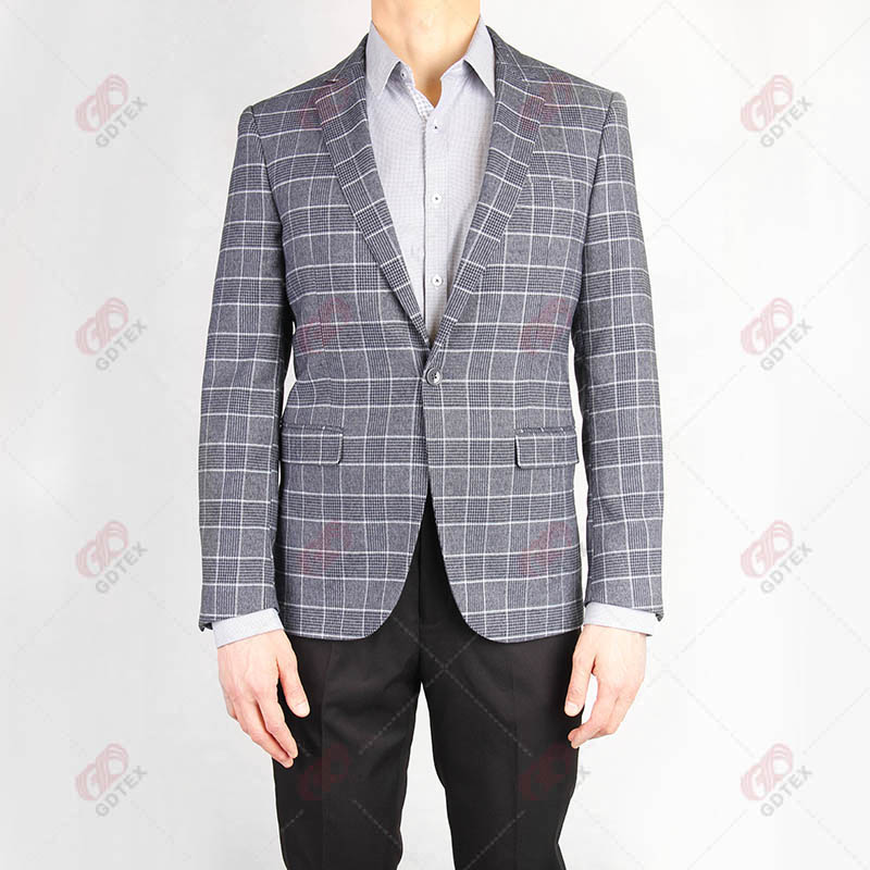 woven YARN-DYED CHECK BLAZER