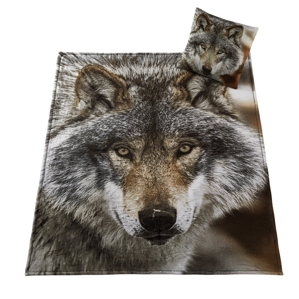 Heat Transfer Printed Flannel Throw+cushion