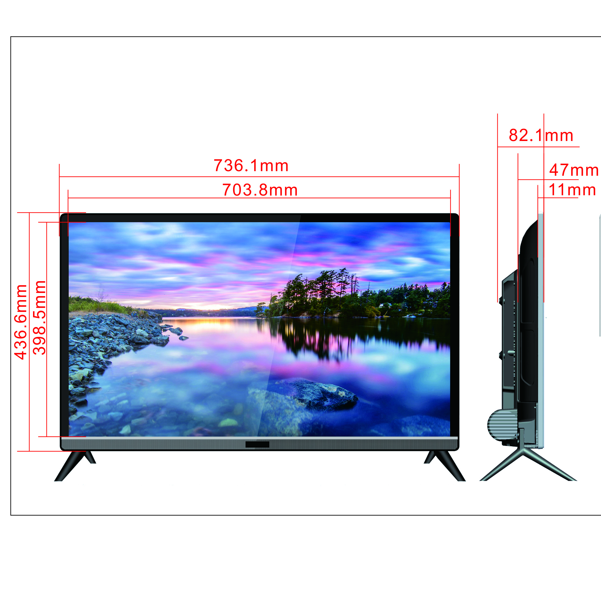 32INCH LED TV-double glass slim design