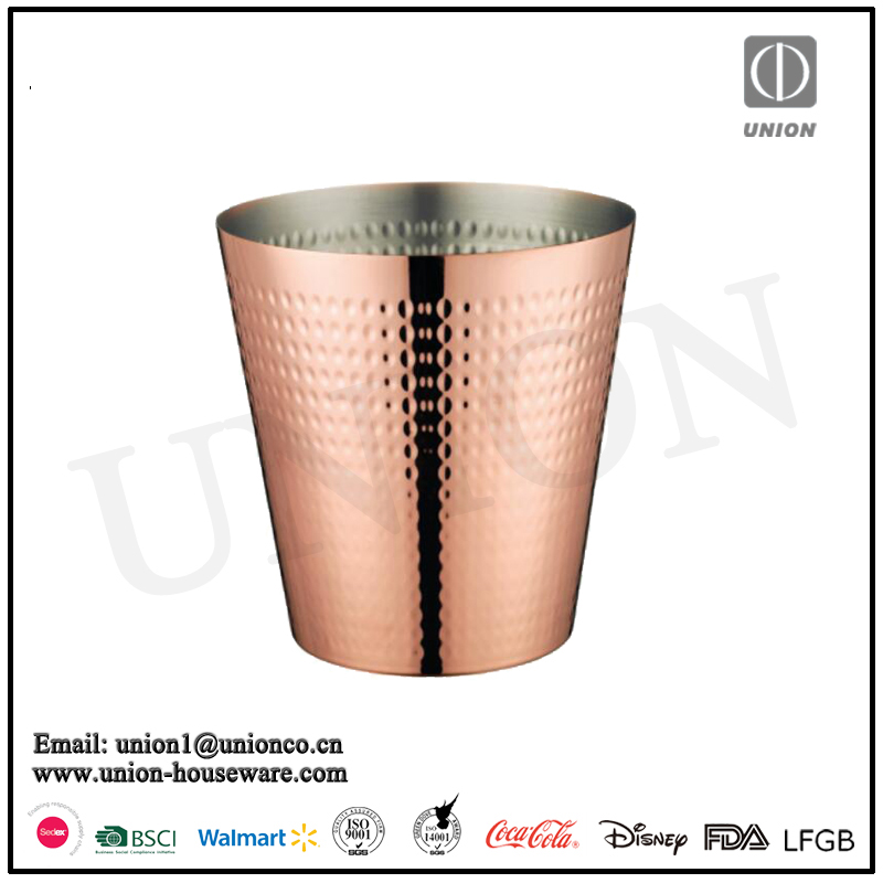 OEM Cheap Hammered Antique Copper Plated 3L Large Custom Ice Bucket