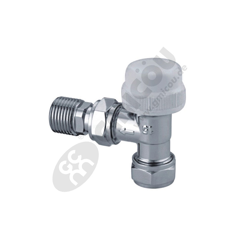 Angle automatic thermostatic valve with sliding connection