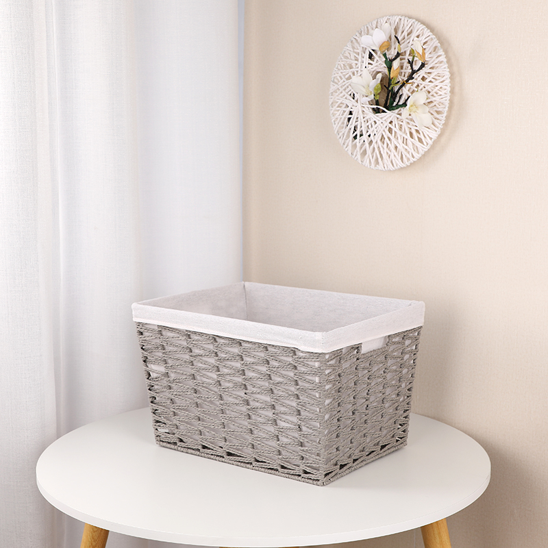 Square plastic storage basket