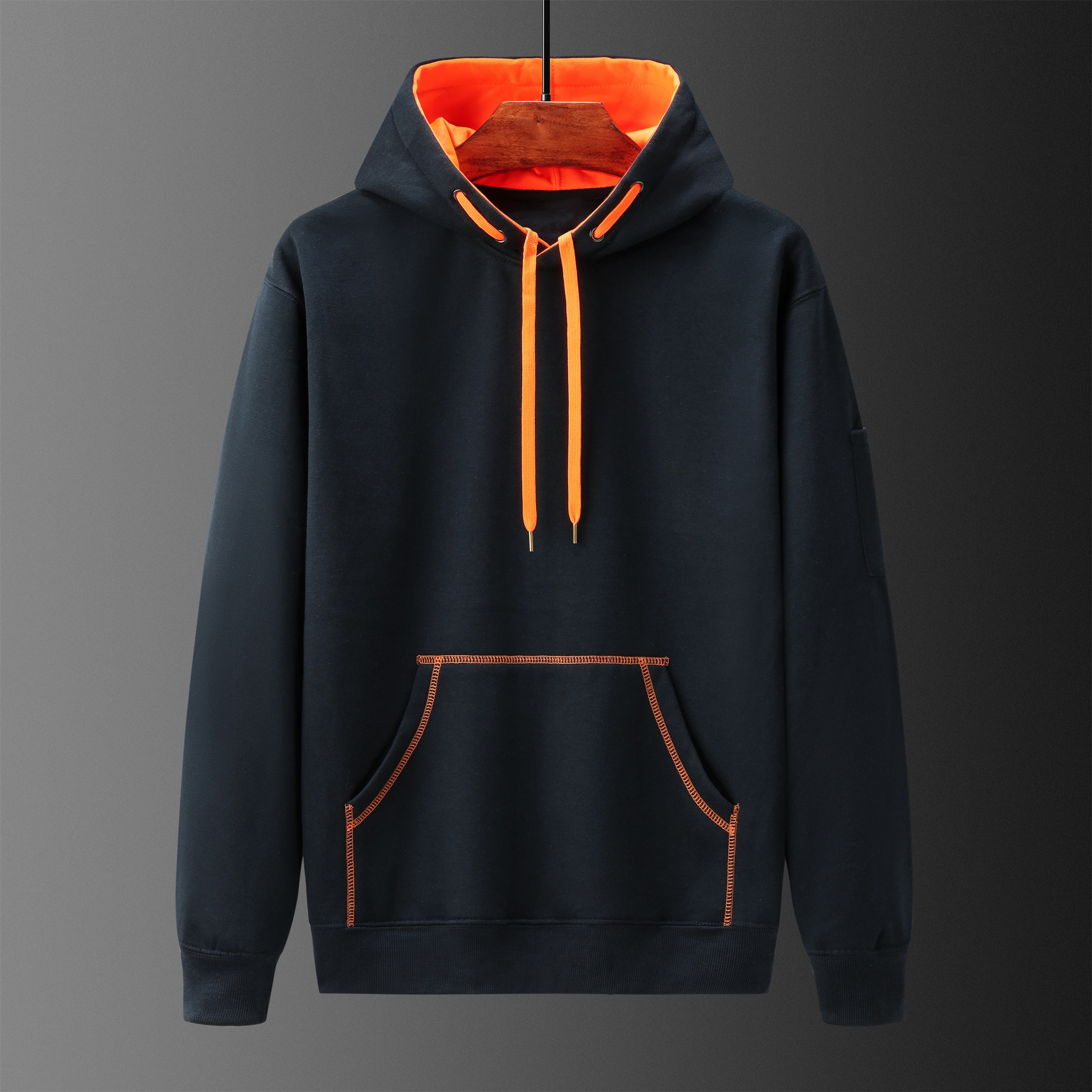 Men's hoodies fleece, 65% polyester 35% cotton