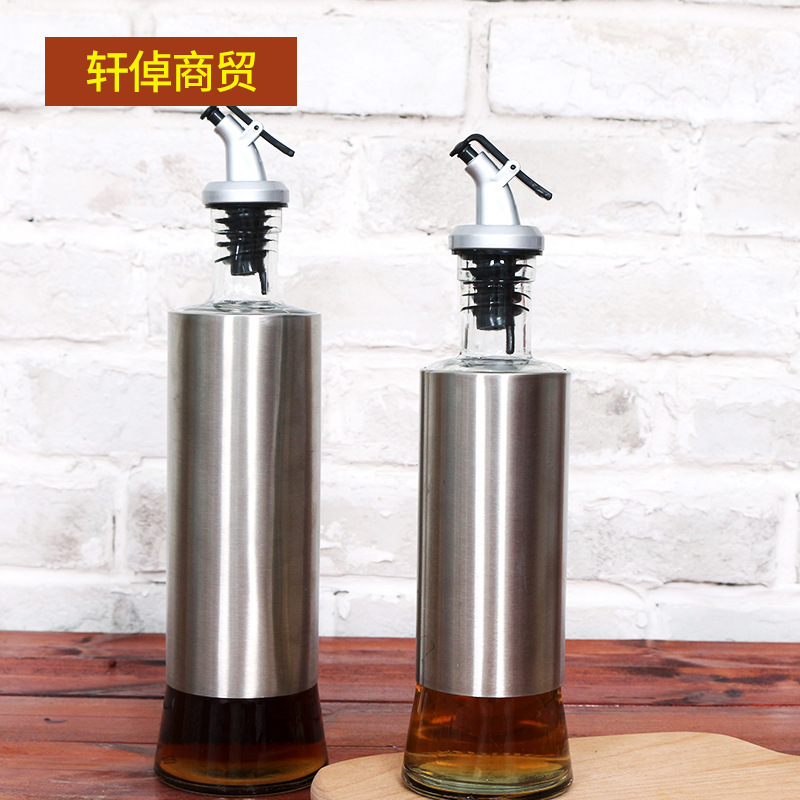 kitchen household glass seasoning bottle oil bottle olive oil bottle stainless steel oil bottle
