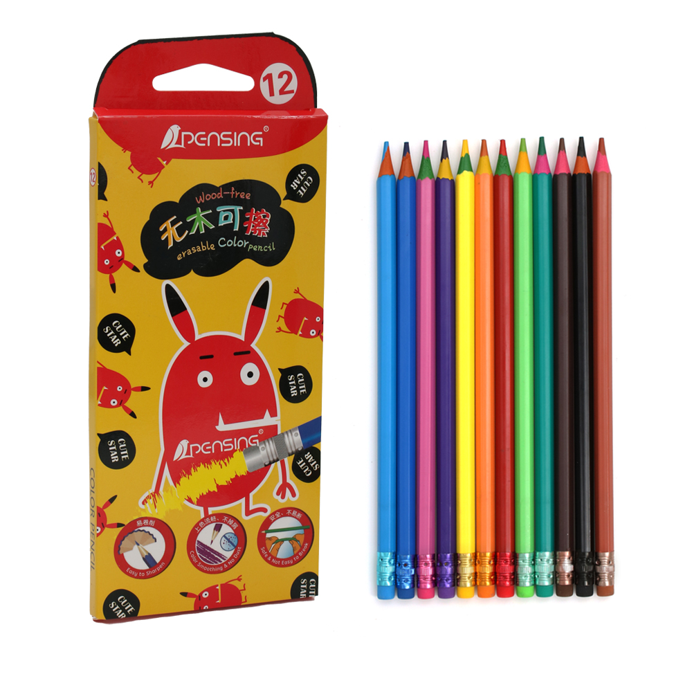 Erasable color pencil with colored body