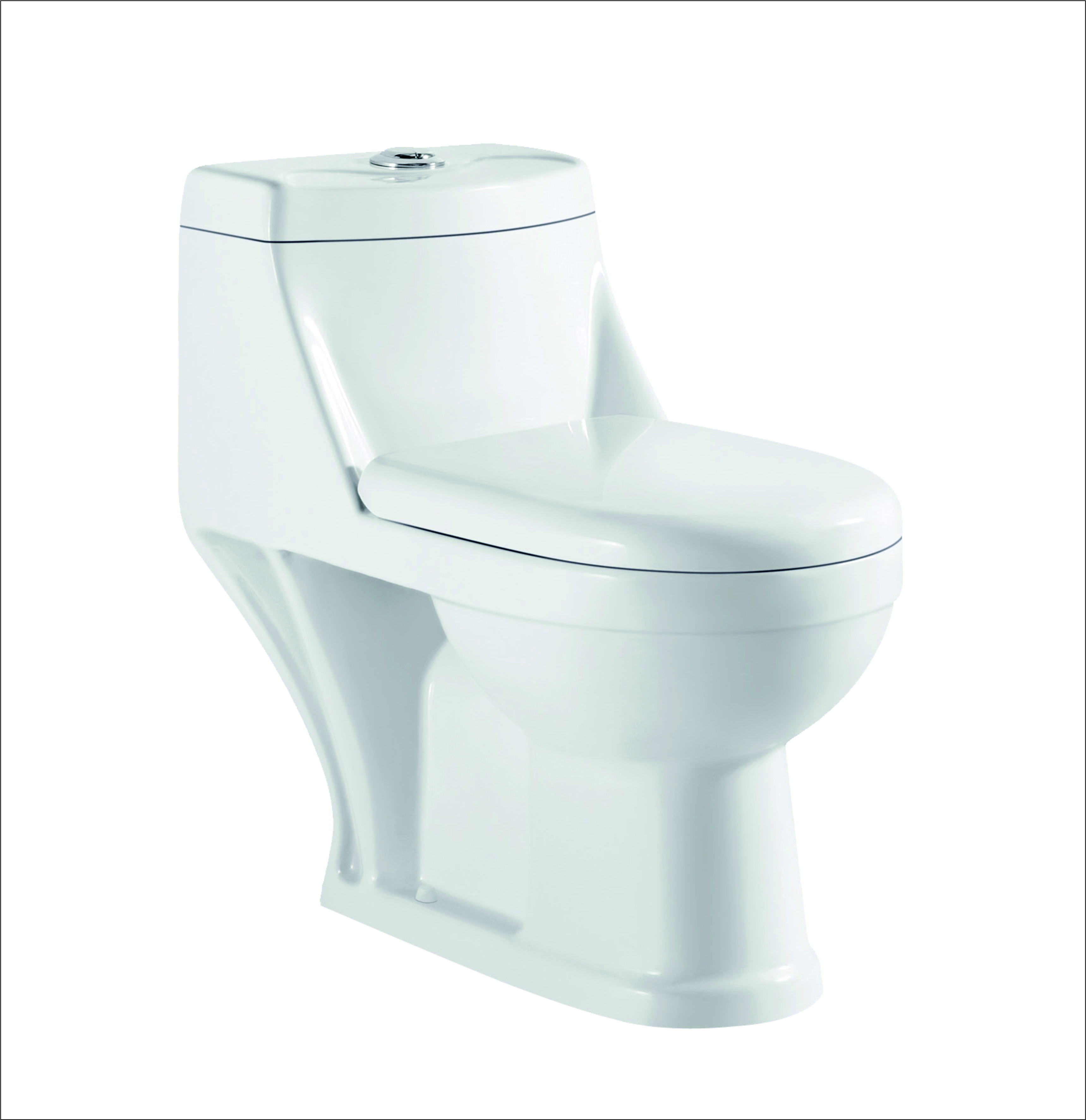 One piece toilet