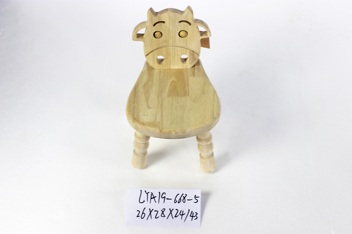 Children solid wood animal shape stool