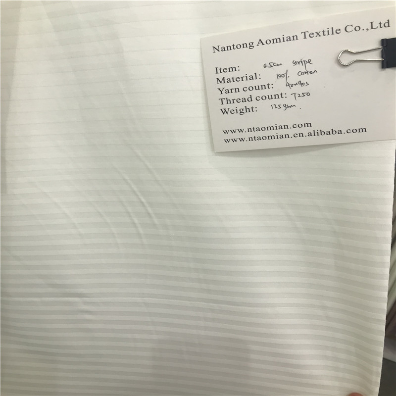 100% cotton 0.5cm sateen stripe fabric 40s*40s 250TC