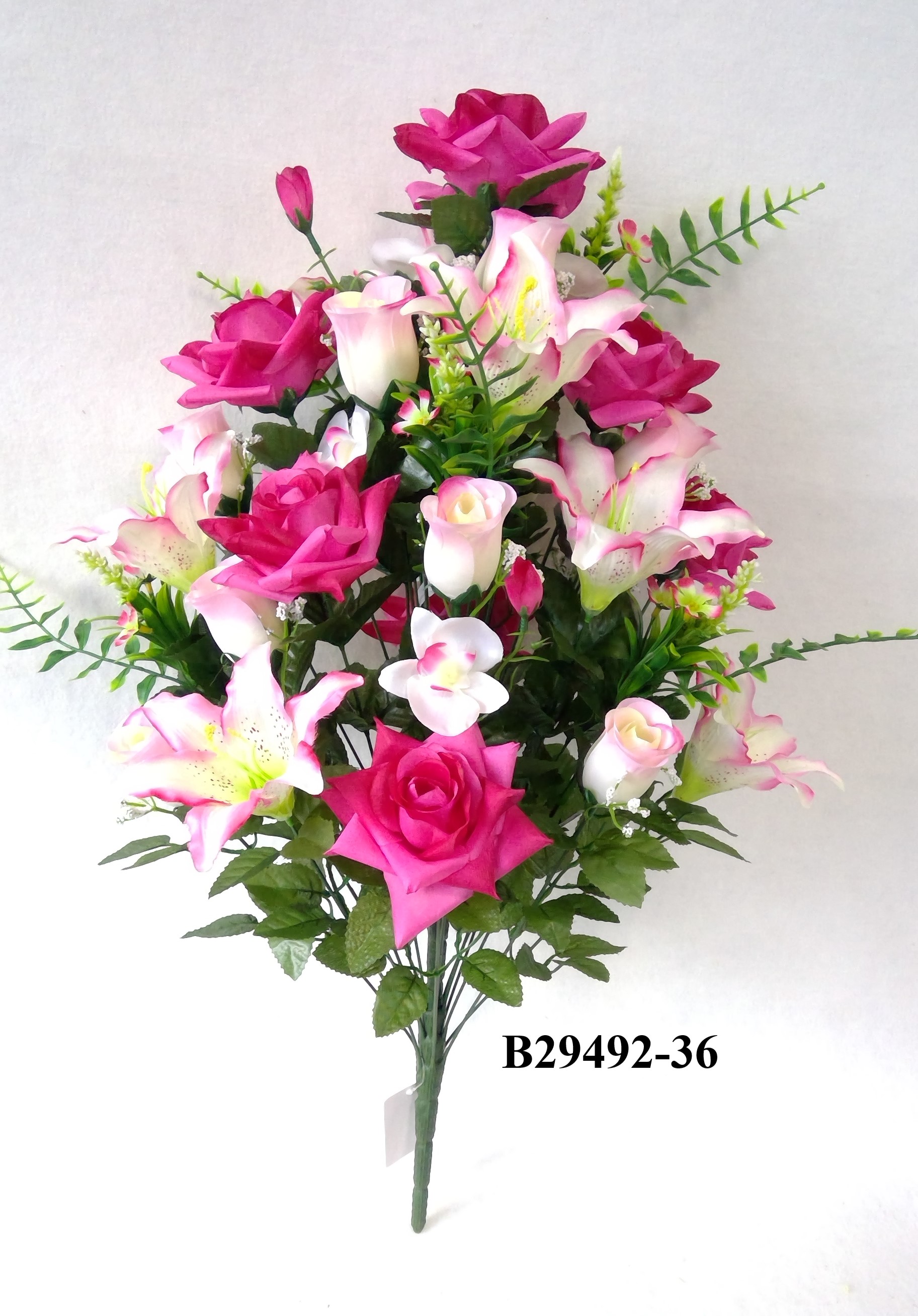 Open rose& bud tiger lily mix bush x 36