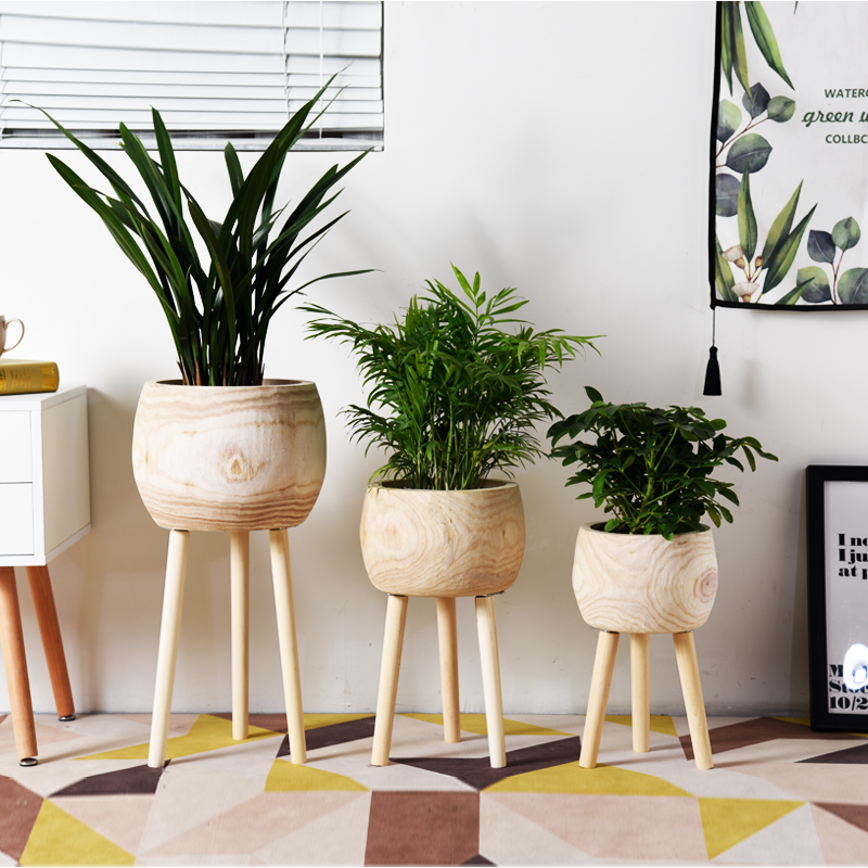 wooden pot
