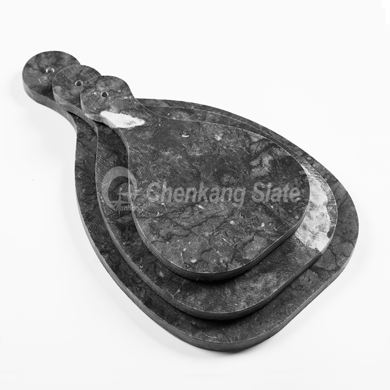 Black marble cheese board paddle shape