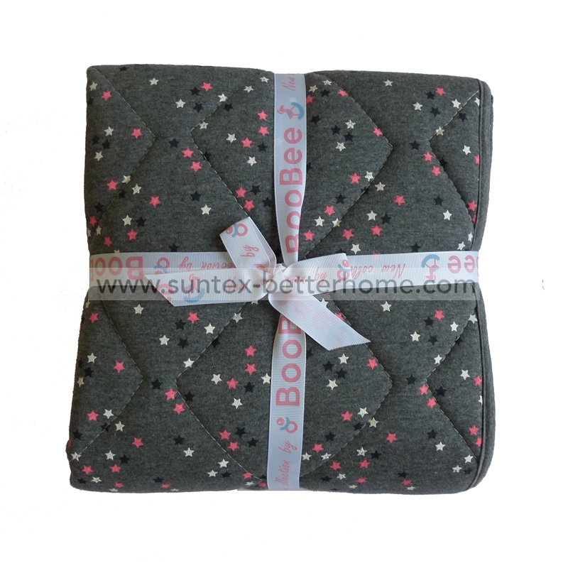 100%Cotton Jersey knit quilted baby blankets