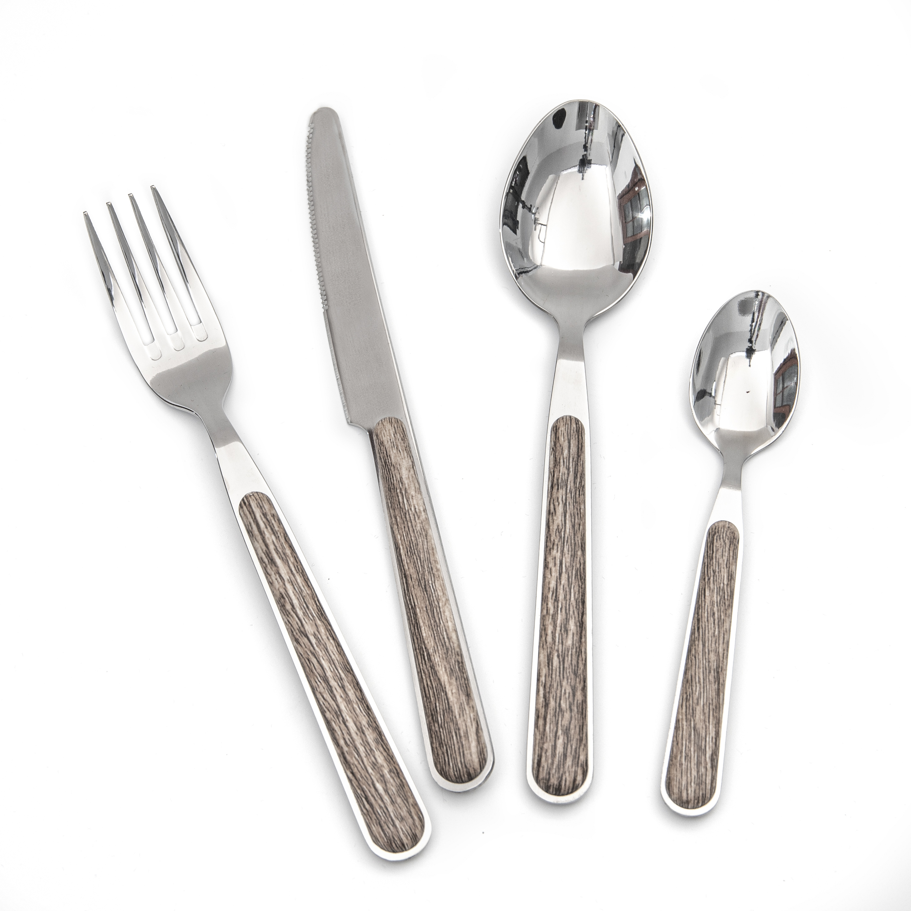 High quality polish stainless steel cutlery set flatware set with ABS plastic handle promotion