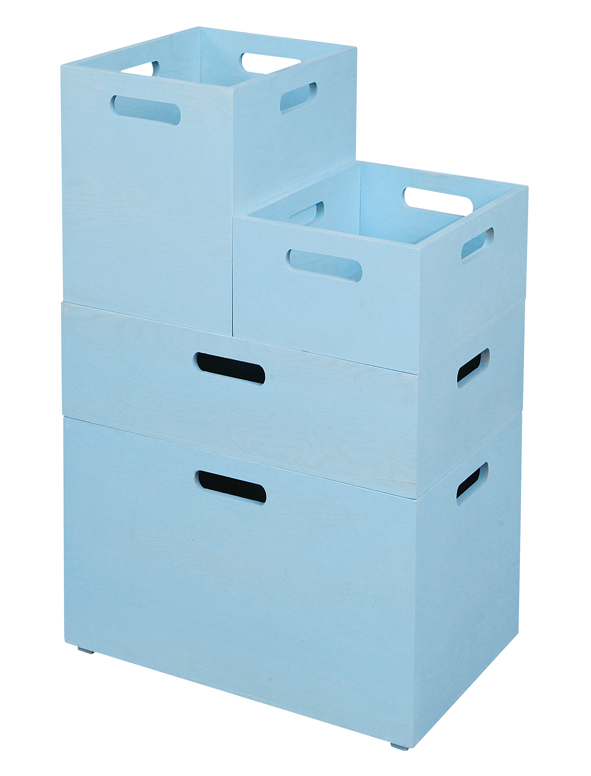 Solid wood storage box storage basket can stack wooden box