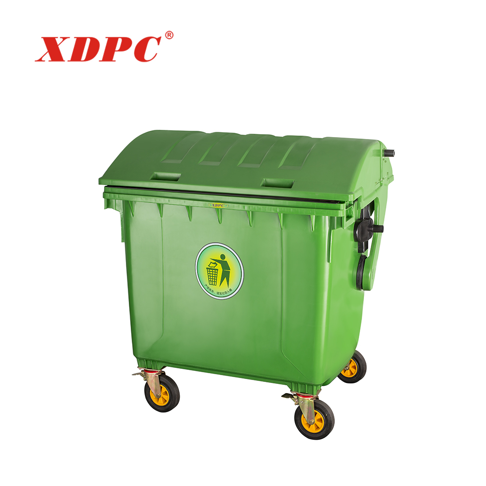 China manufacturer square 1200l plastic outdoor street waste garbage container bin dustbin for sale
