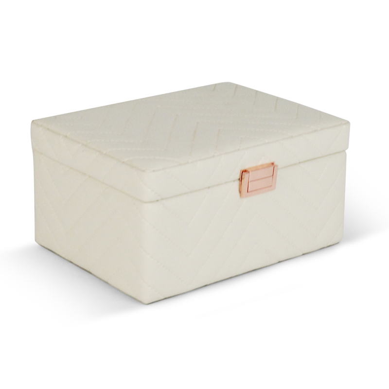 Stitched leather rec. jewelry storage box