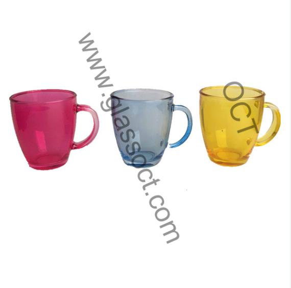 370ml colored glass mug