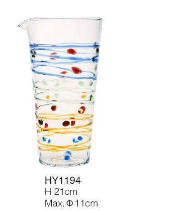 Glass cup with the color,glass carafe