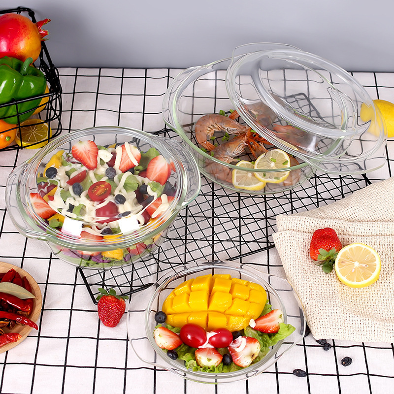 hot selling high borosilicate glass salad bowl stir bowl cooking pot