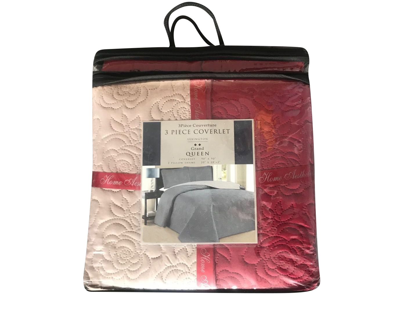 100% Polyester Solid 3pc Coverlet