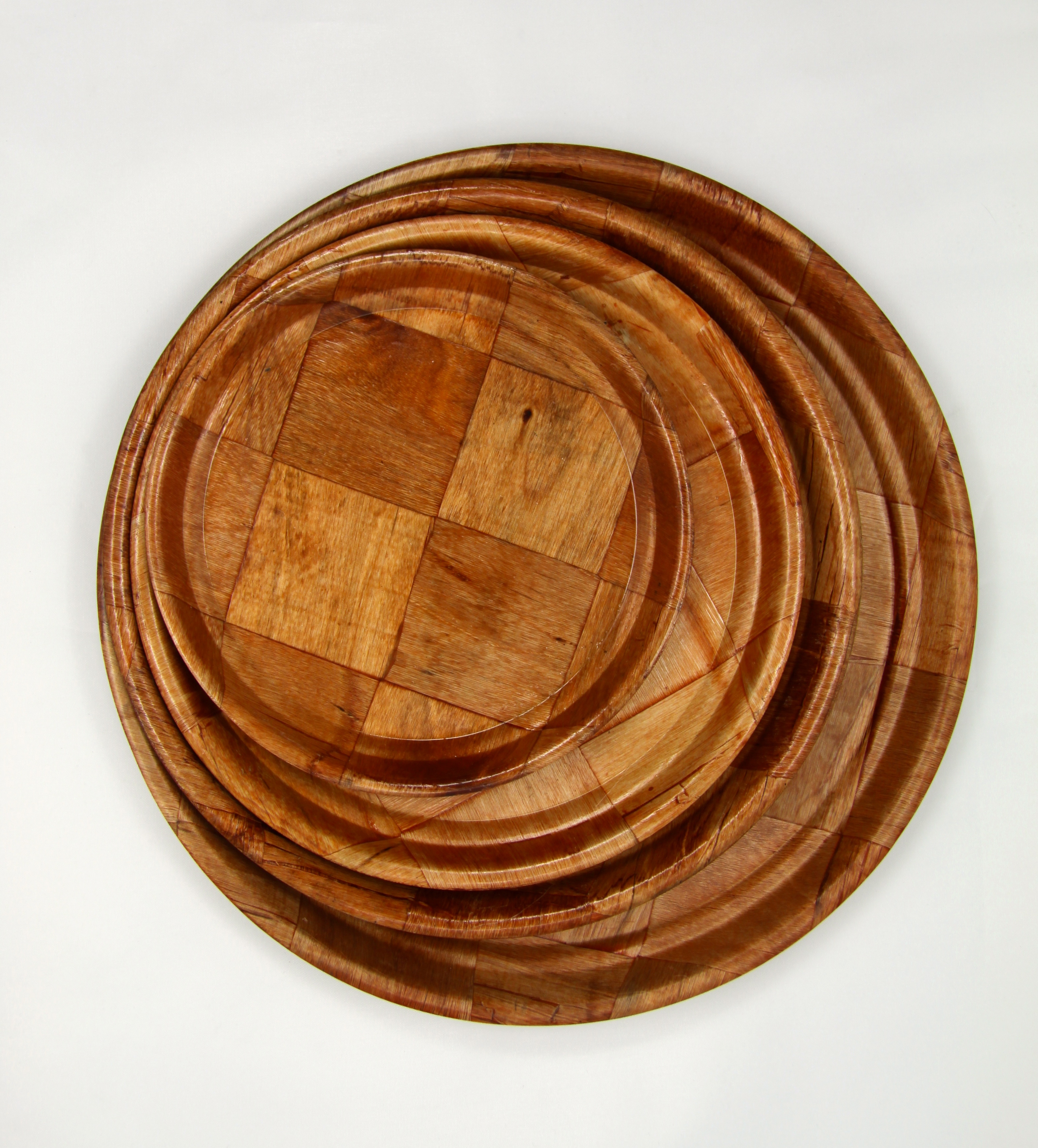 Round Wooden Tray With Rim