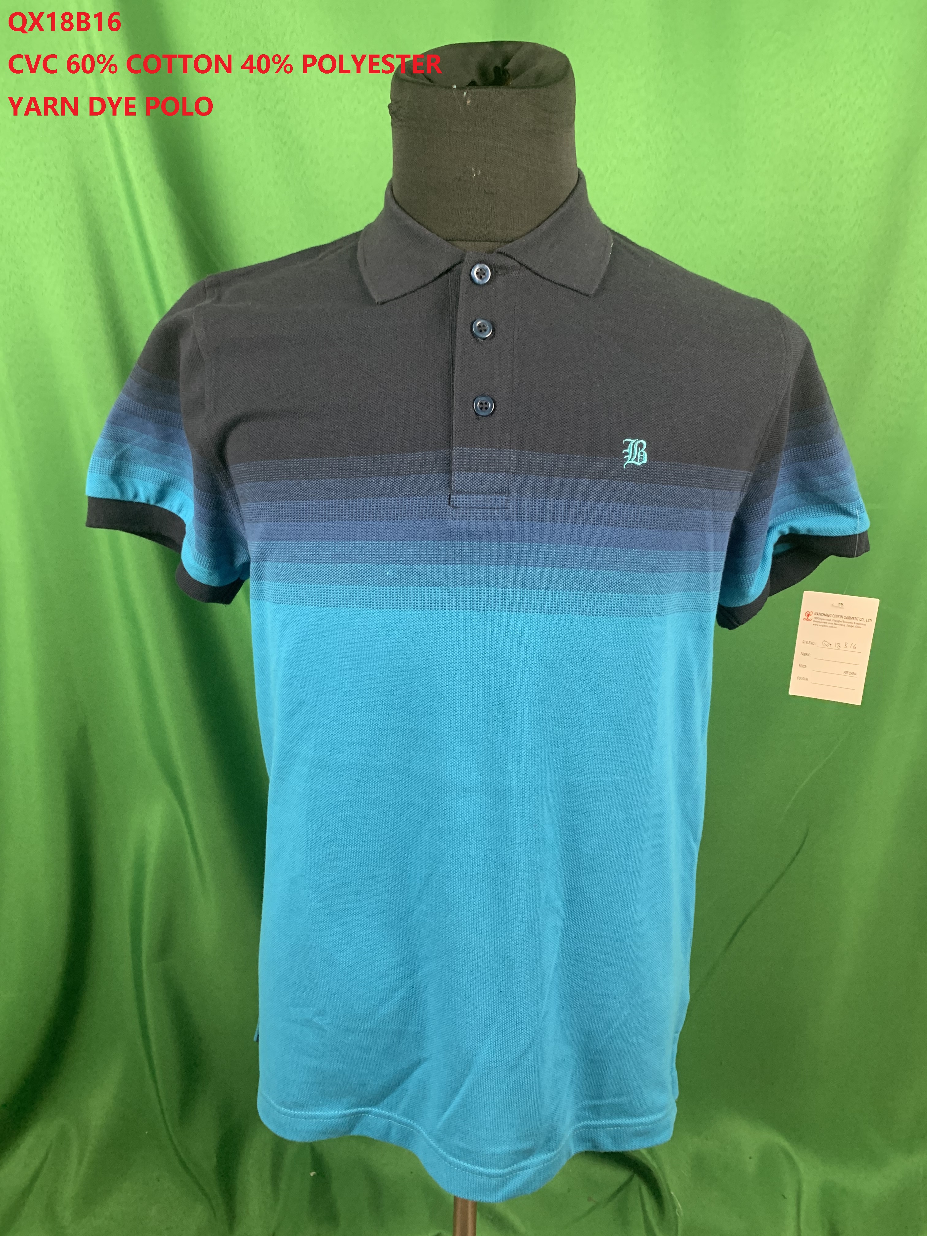 Qx18b16 Cvc Yarn Dye Polo