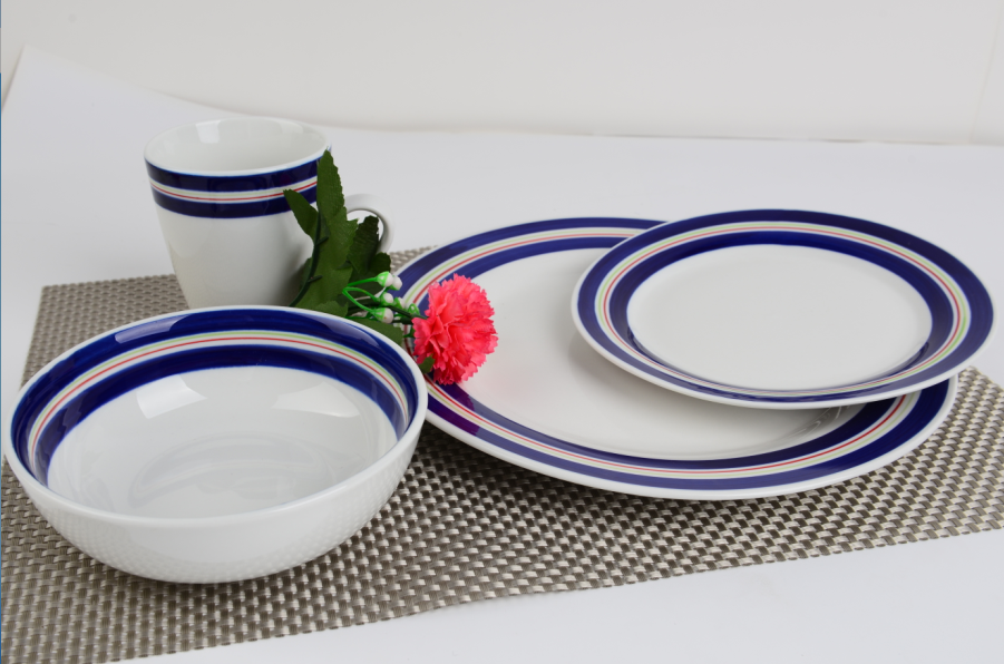 20pcs porcelain dinnerware set,20pcs color edge porcelain dinner set with decal