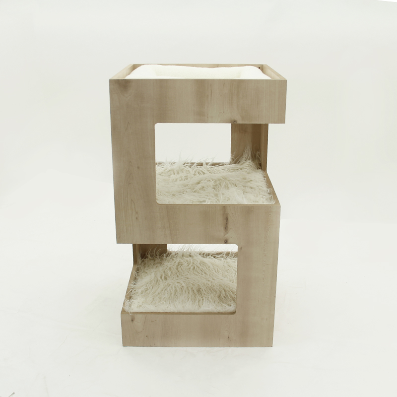 Wooden two-layer cat house