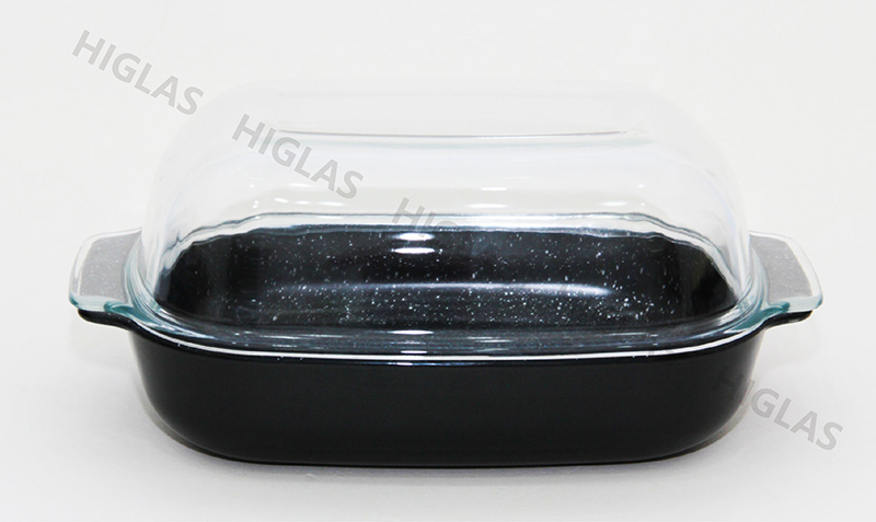 5.7l Oval Borosilicate Glass Non-Stick Coating Casserole With Lid