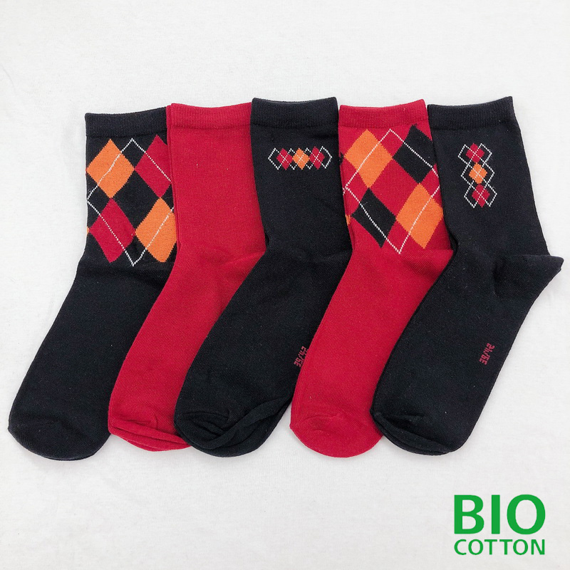 Womens jacqurd socks with organic cotton from GOTS