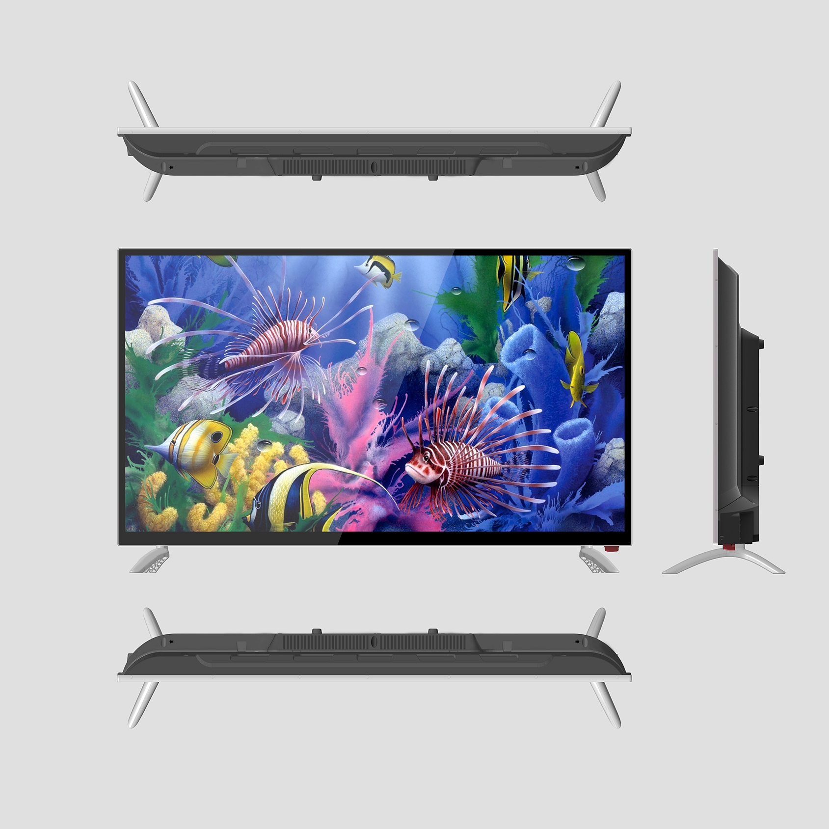 43INCH smart double glass alloy metal frame sliver color led tv