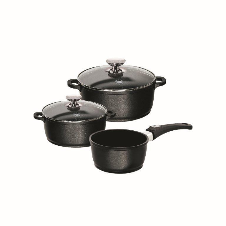 3-piece cookware set with thermo grips