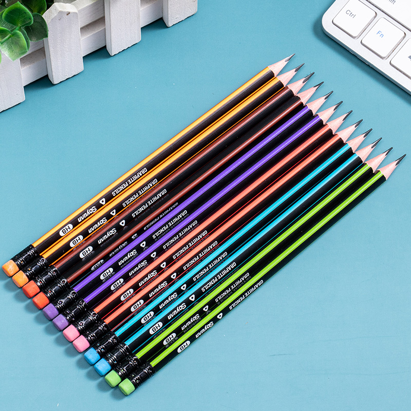 Triangle six neon stripe pencil