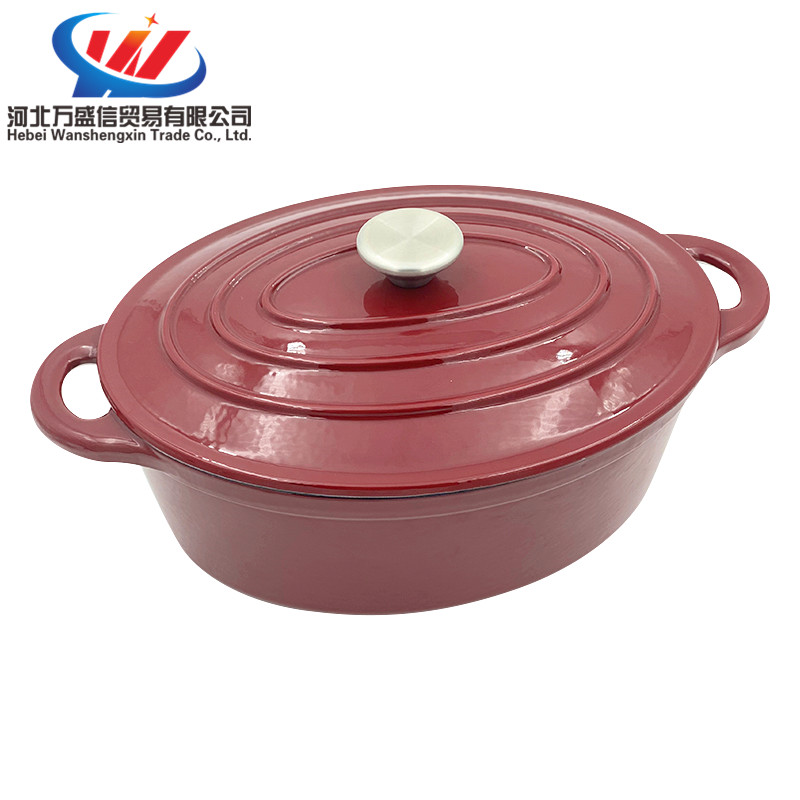 30x23cm Cast Iron Enamel Oval Casserole