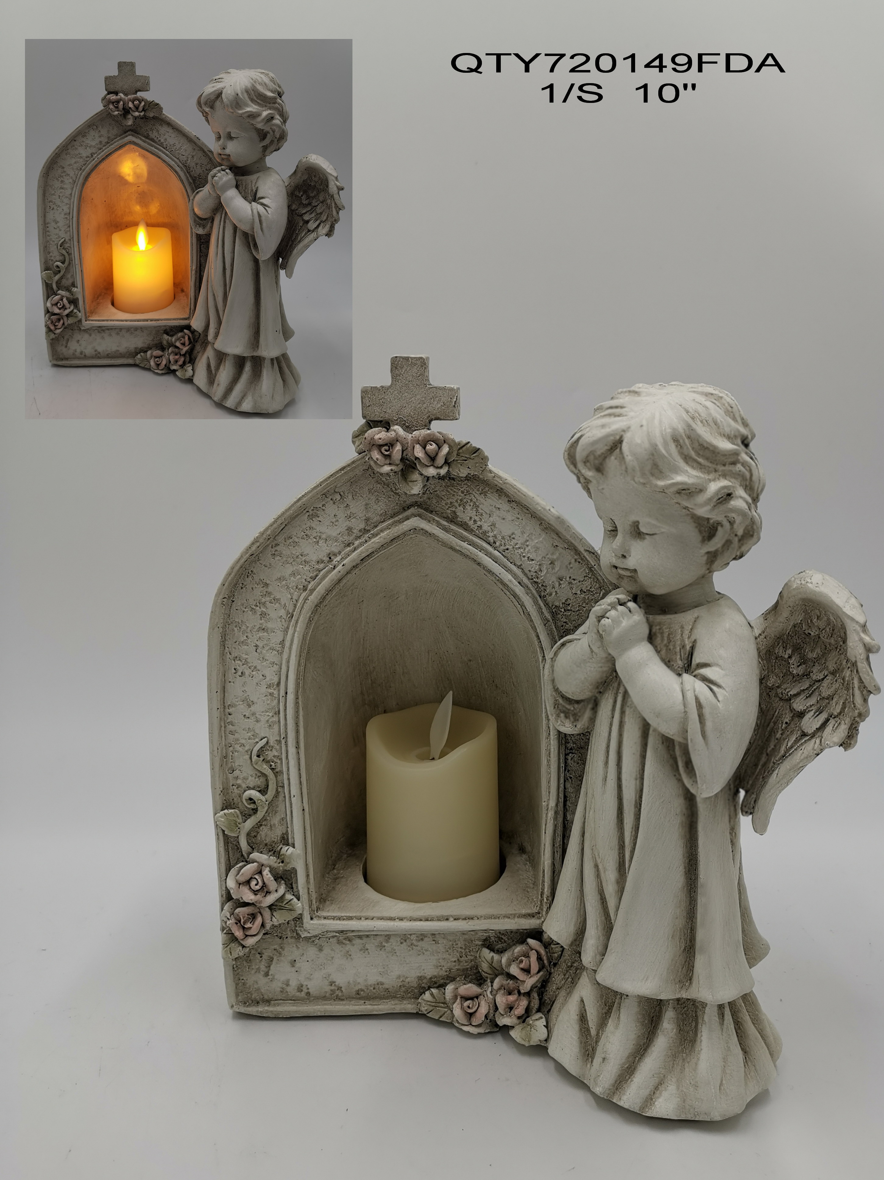 Garden decorations the cemetery Angel with LED candle