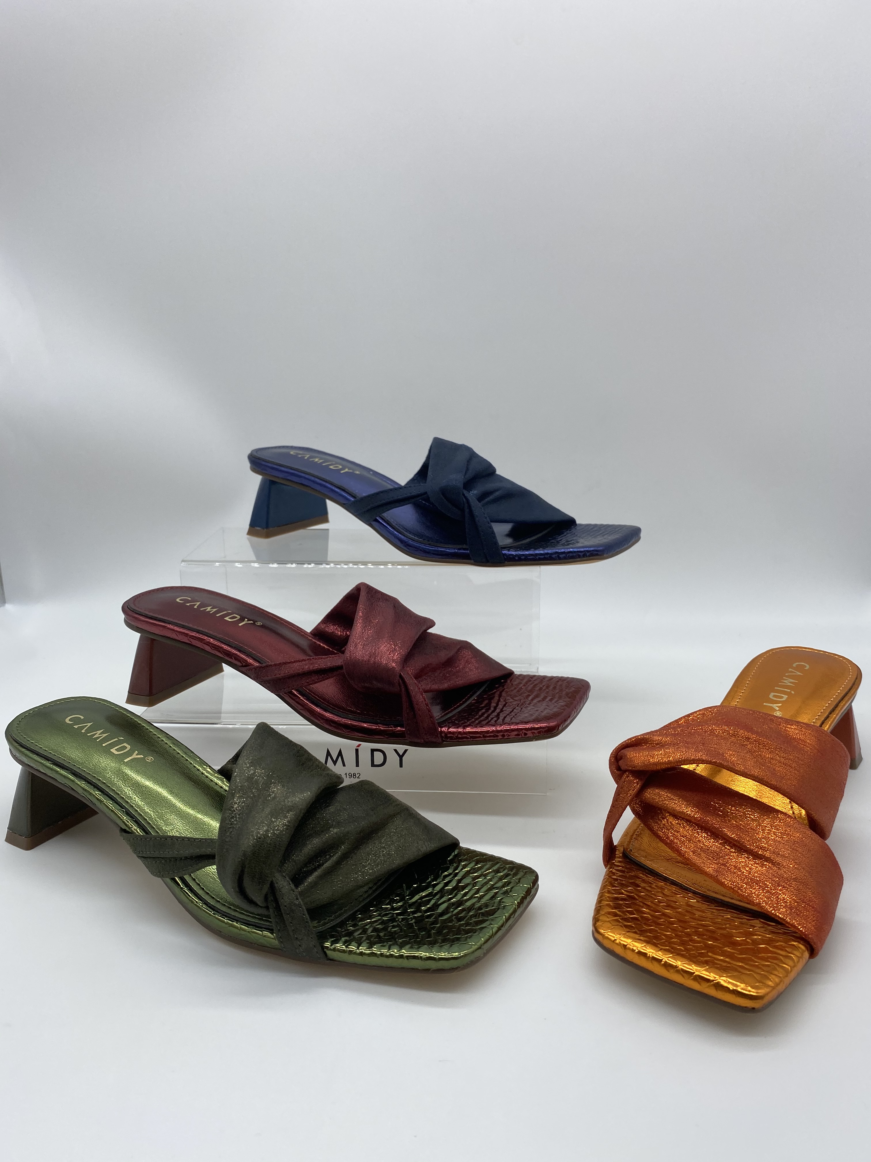 CAMIDYSS2021 women's sandals square head with chunky heels fashion PU women's shoes