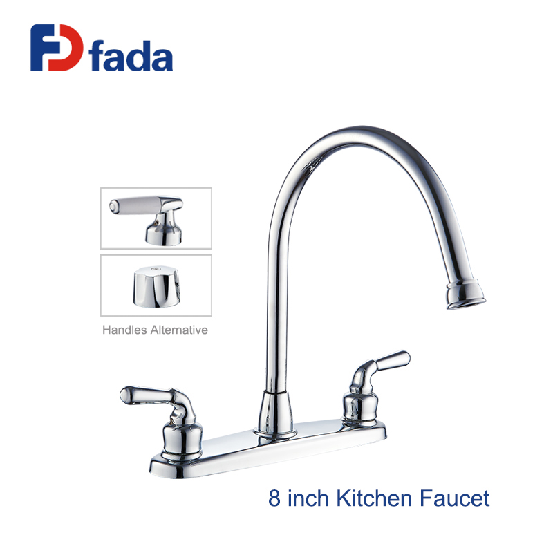 Brass 8 inch Dual Handle Kitchen Faucet