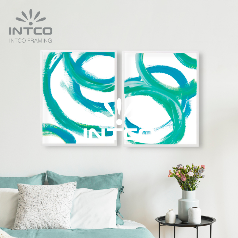 Framed Art Set-Blue Swish