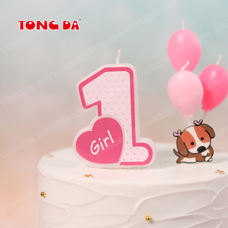 Pink love creative birthday digital candles online red party birthday cake decorated children's scene layout