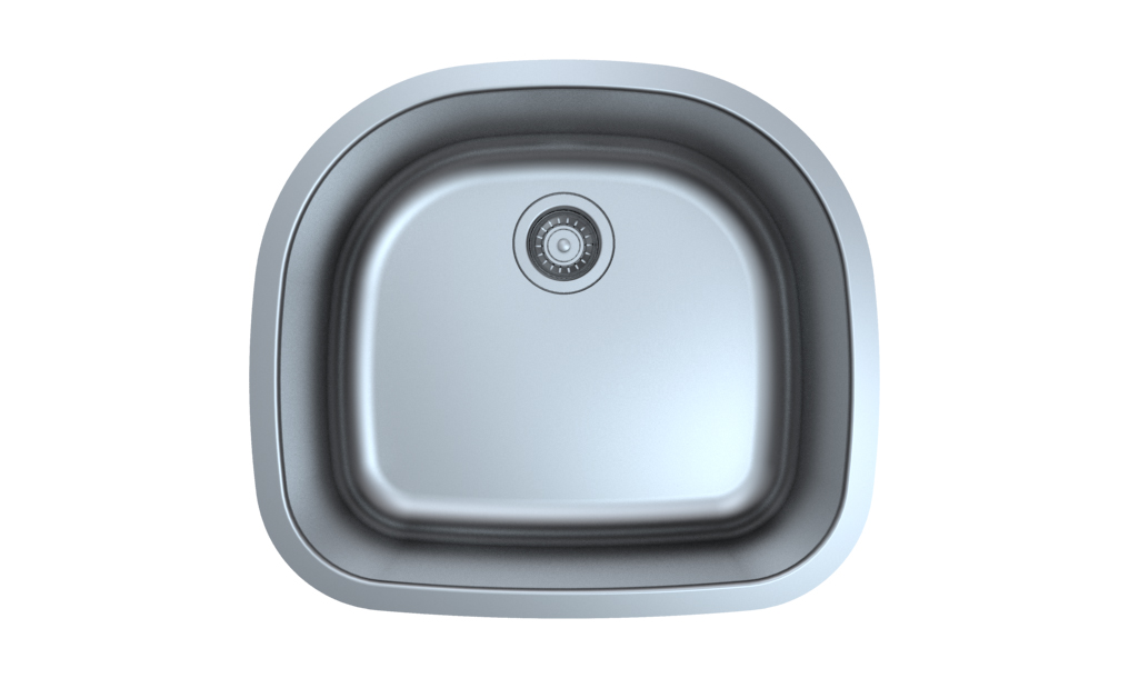Stainless Steel Undermount Single Bowl D Shape Sink 2421