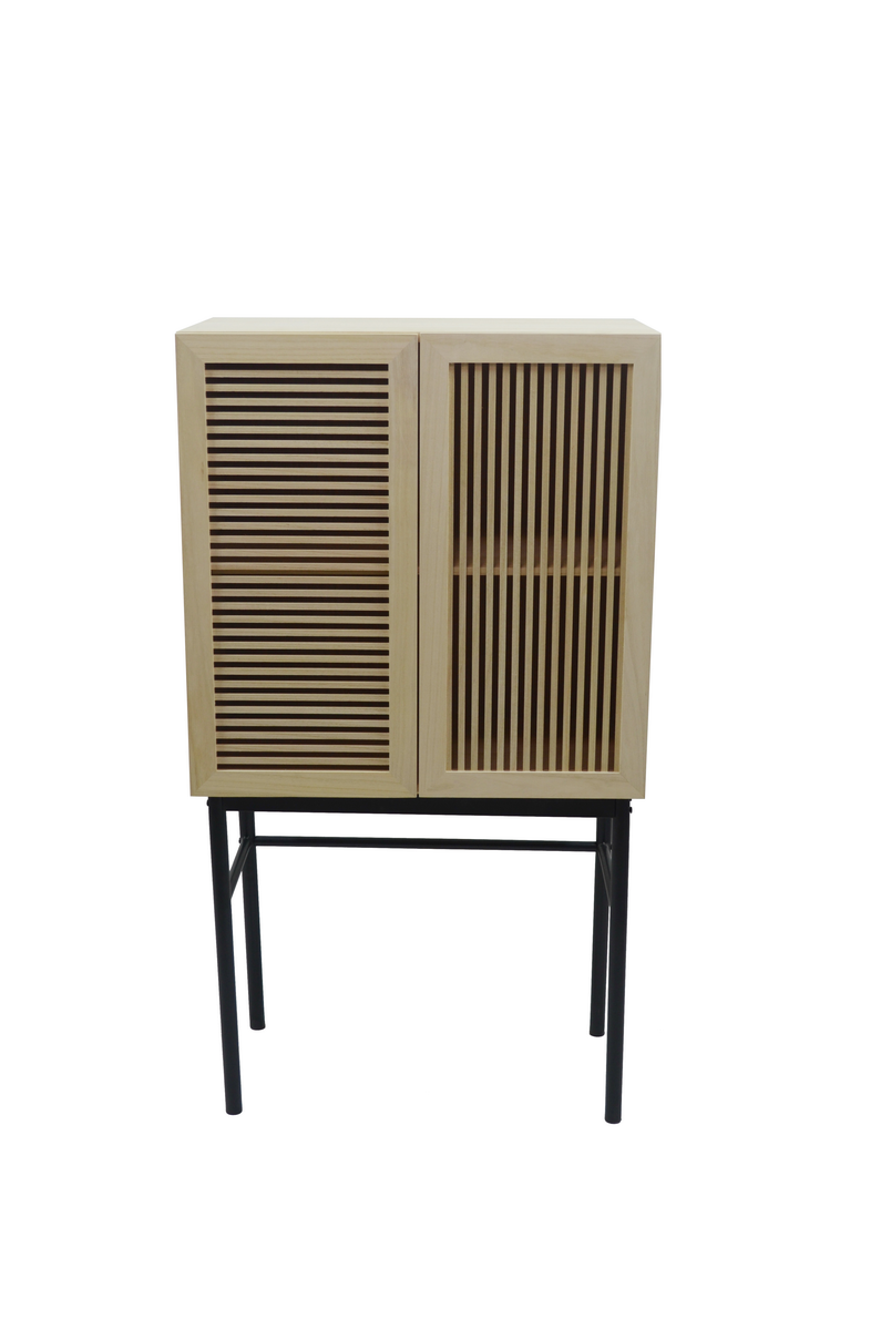 wooden craft storage cabinet with iron foot